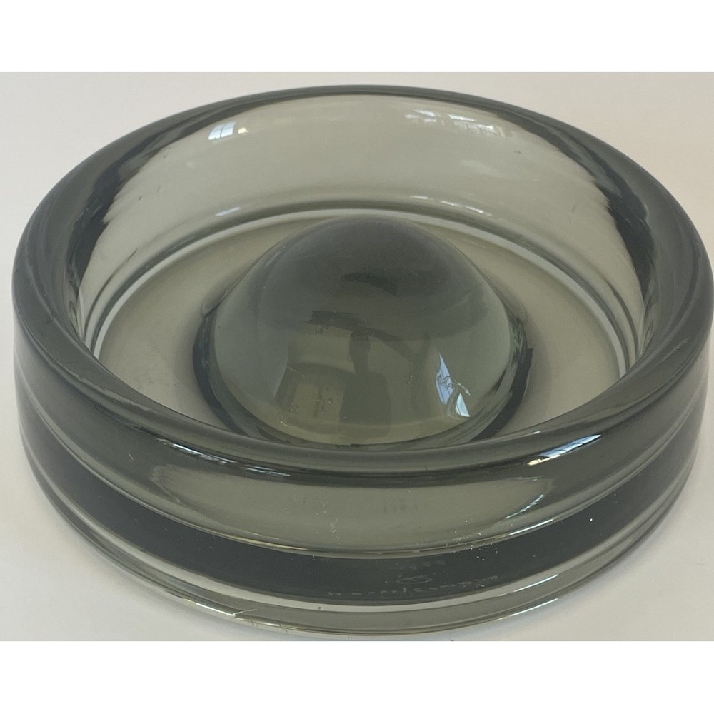 Holmegaard Denmark Glass Pipe Rest Ashtray‎ Per Lutken Smoky Gray Mid Century